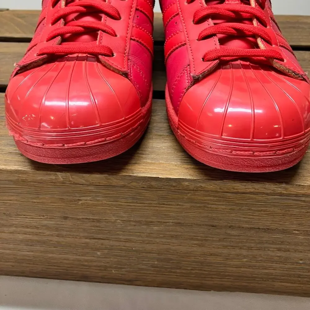 Adidas Superstar 'Glossy Toe Ray Red' Sneaker Shoes S76724 Women’s Size 8.5